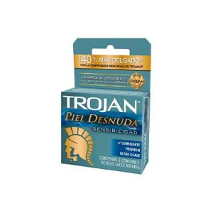 PRESERVATIVO TROJAN PIEL DESNUDA CON 3 PIEZAS